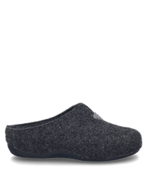 Le chausson en combinaison anthracite est fabriqué en un matériau doux et feutré sans fermeture. Il se caractérise par une forme simple et confortable et offre une semelle solide et antidérapante.