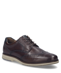 La chaussure basse dans la combinaison de couleurs Castagne se compose de cuir de haute qualité avec un laçage élégant. Les caractéristiques particulières sont les motifs perforés décoratifs et la semelle à fort contraste.