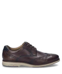 La chaussure basse dans la combinaison de couleurs Castagne se compose de cuir de haute qualité avec un laçage élégant. Les caractéristiques particulières sont les motifs perforés décoratifs et la semelle à fort contraste.