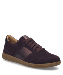 La sneaker de couleur Sangria se distingue par son matériau en daim de haute qualité et un laçage classique. Les caractéristiques particulières sont les inserts contrastants et la semelle en caoutchouc durable.