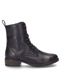 The ankle boot in the color Moro is made of high-quality leather and features lacing as a closure. The shoe has a sturdy sole and subtle decorative stitching that gives it a classic look.