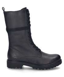 The boot in the color asphalt is made of robust leather and features a practical lacing. The shoe is characterized by its high shape and the subtle brand logo on the outside.