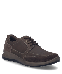 Sneaker w kolorze Moro zachwyca eleganckim designem i wysokiej jakości mieszanką materiałów z zamszu. Sznurowanie i precyzyjne szwy nadają butowi nowoczesny wygląd.