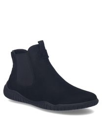 Botines negros de material suave con cremallera lateral. Diseño moderno con suela robusta para mayor comodidad y estilo.
