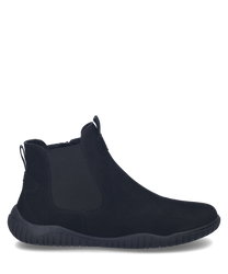 Botines negros de material suave con cremallera lateral. Diseño moderno con suela robusta para mayor comodidad y estilo.
