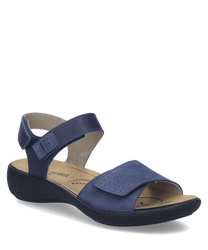 Blauwe sandaal met klittenbandsluiting. Gemaakt van stevig materiaal met comfortabele zool.