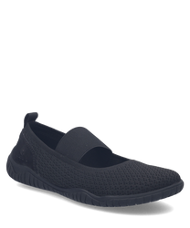 Ballerines noires avec une fermeture élastiquée. Fabriquées en matériau respirant elles offrent un confort optimal et un style élégant.