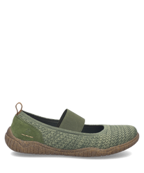 Ballerines vertes avec une fermeture élastiquée. Fabriquées en matériau maille pour un confort optimal et un style décontracté.
