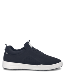 Baskets noires avec lacets et semelle blanche. Fabriquées en tissu respirant elles offrent un confort optimal pour un usage quotidien.