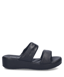 Zwarte loafer met een elastische band voor een comfortabele pasvorm. Gemaakt van soepel materiaal met een eenvoudige en stijlvolle uitstraling ideaal voor dagelijks gebruik.