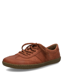 Brauner Sneaker aus Leder mit Schnürung. Robuste Sohle für optimalen Halt.
