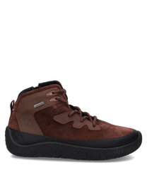 Brauner Halbschuh aus Wildleder mit Reißverschluss. Robuste schwarze Sohle für optimalen Halt.