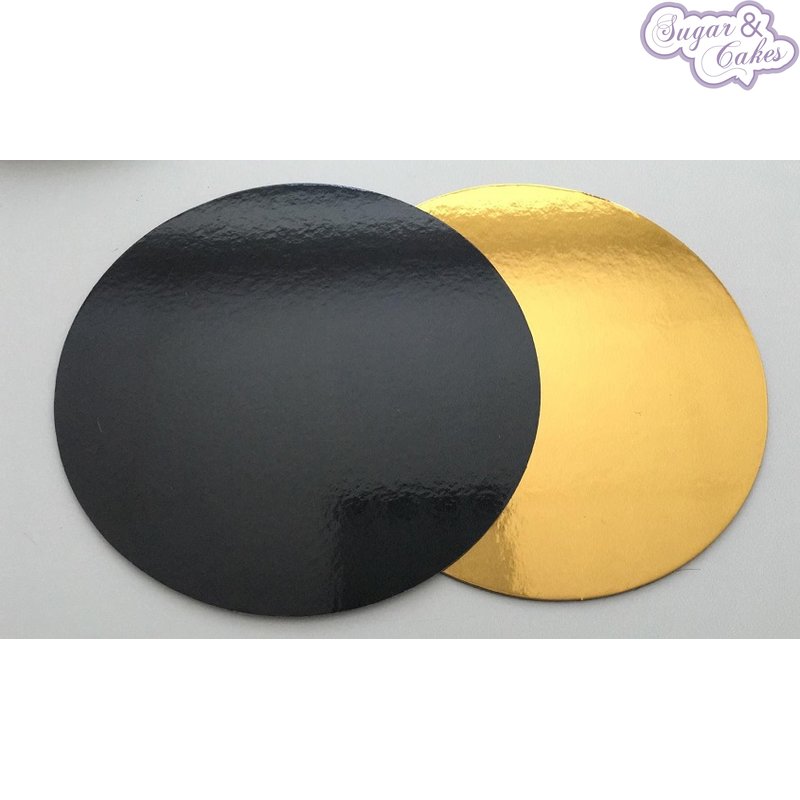 Dünne Tortenplatte 25 cm rund gold/schwarz | Herzlich Willkommen bei TortenKram.de