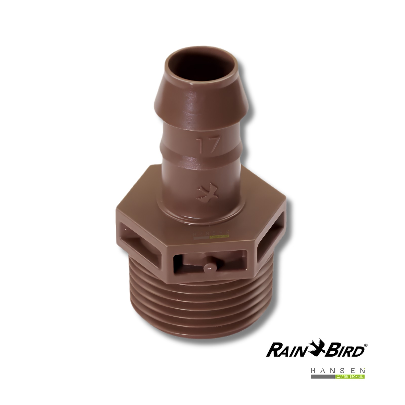 Abbildung zeigt freigestelltes Produktbild Rain Bird XFF Kupplung 17 mm 3/4 AG