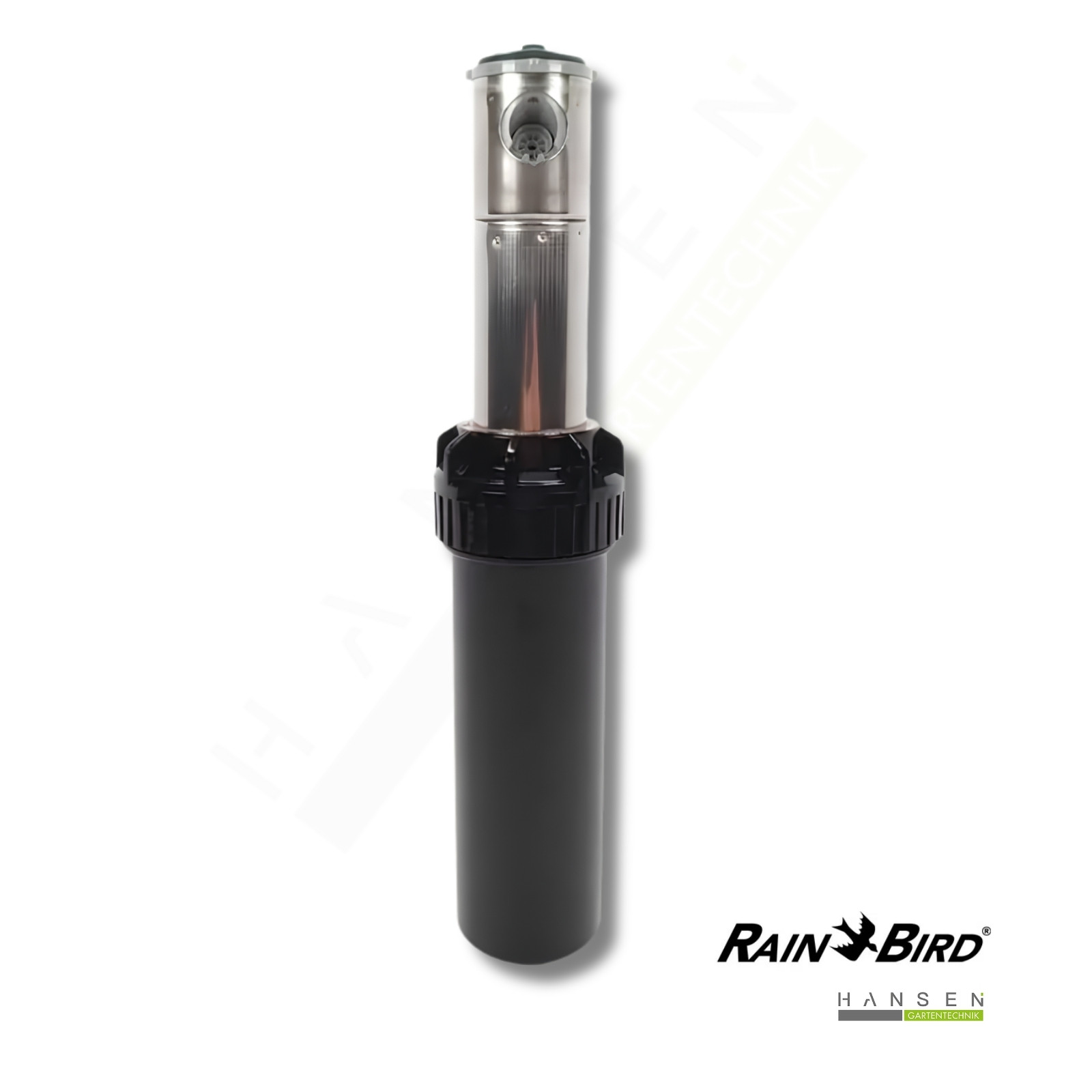 Abbildung zeigt freigestelltes Produktbild zu Rain Bird 5004+PCSAMRSS Getrieberegner mit 10 cm Edelstahlaufsteiger Abbildung zeigt freigestelltes Produktbild zu Rain Bird 5004+PCSAMRSS Getrieberegner mit 10 cm Edelstahlaufsteiger