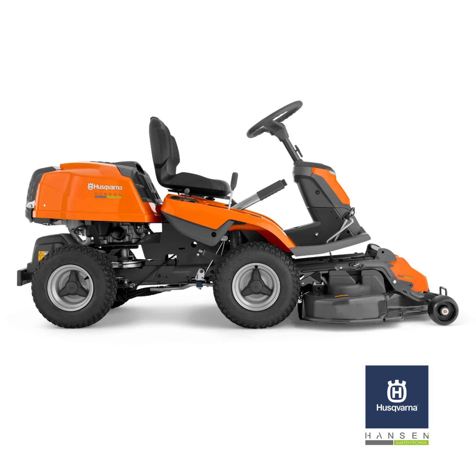 Abbildung zeigt freigestelltes Produktbild zu Husqvarna Rider R 216Ts AWD + Mähdeck Combi 103