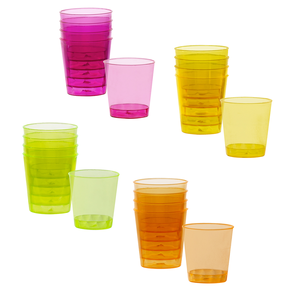 20 Schnapsgläser Plastik bunt