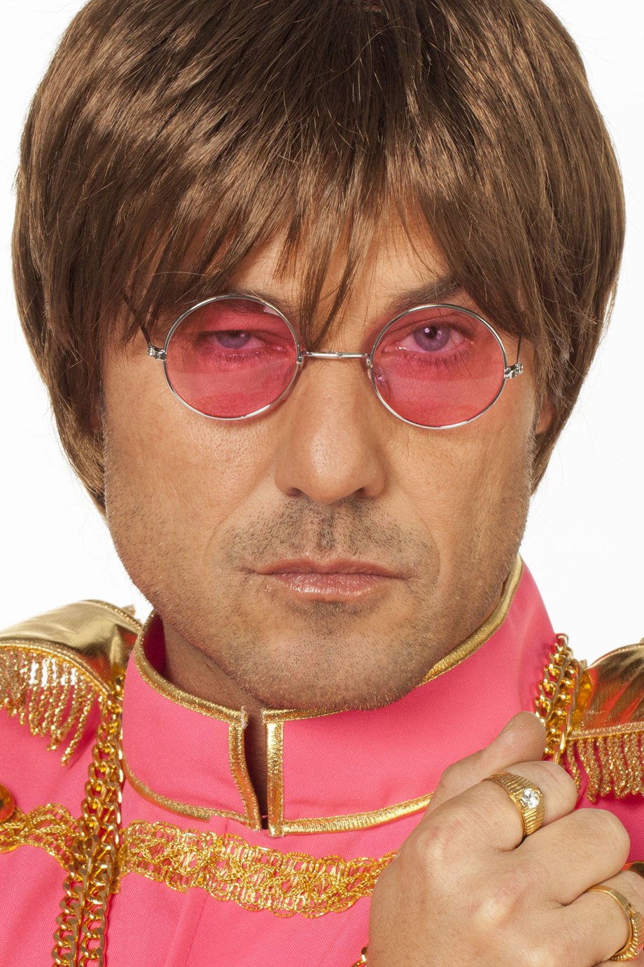 Amakando Hippie Sonnenbrille – Lila – Runde Flower Power Brille – 60er/70er Jahre Retro – Partybrille Für Fasching, Schlagermove & Peace-Fans