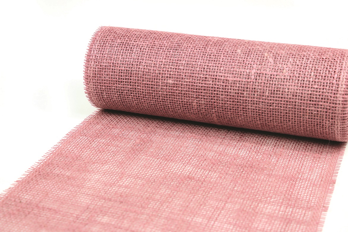 Tischläufer Jute rosa 5m