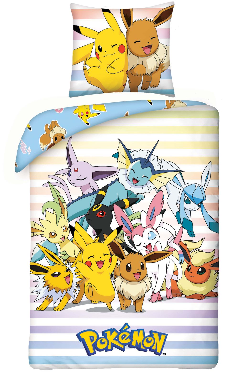 Pokemon Wende-Bettwäsche-Set 135x200 80x80 Baumwolle Pikachu & Freunde Bettzeug Pokemon Wende-Bettwäsche-Set 135x200 80x80 Baumwolle Pikachu & Freunde Bettzeug