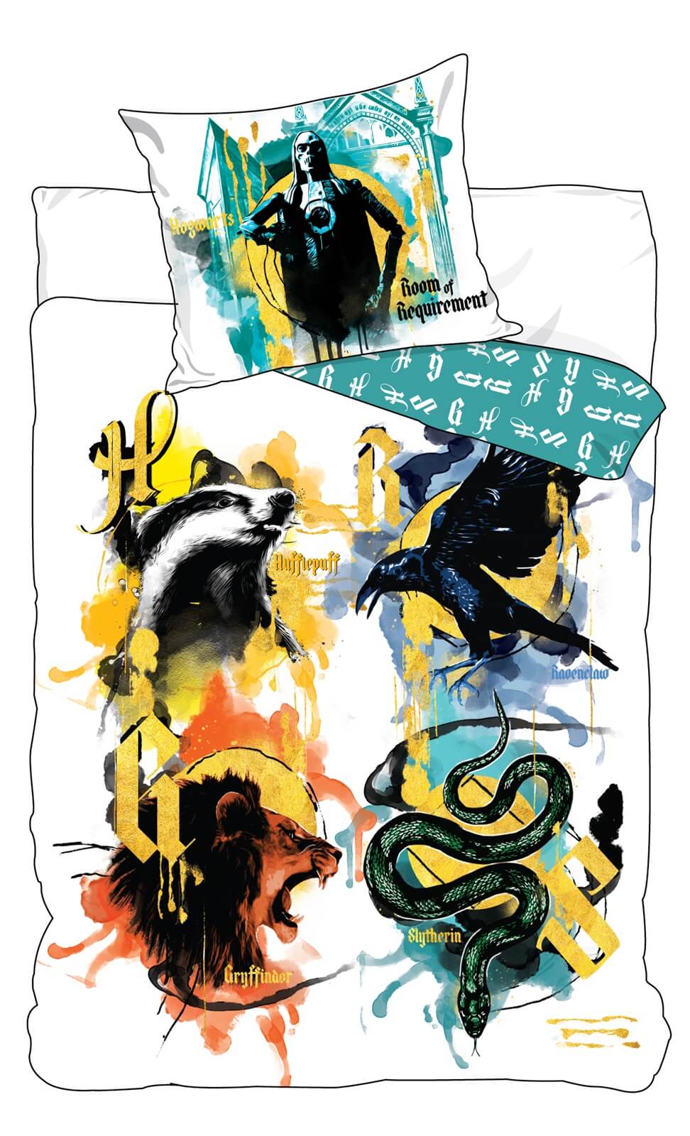 Harry Potter Hogwarts 2 x Bettwäsche-Set Wendemotiv Doppelpack 135x200 80x80 Harry Potter Hogwarts 2 x Bettwäsche-Set Wendemotiv Doppelpack 135x200 80x80