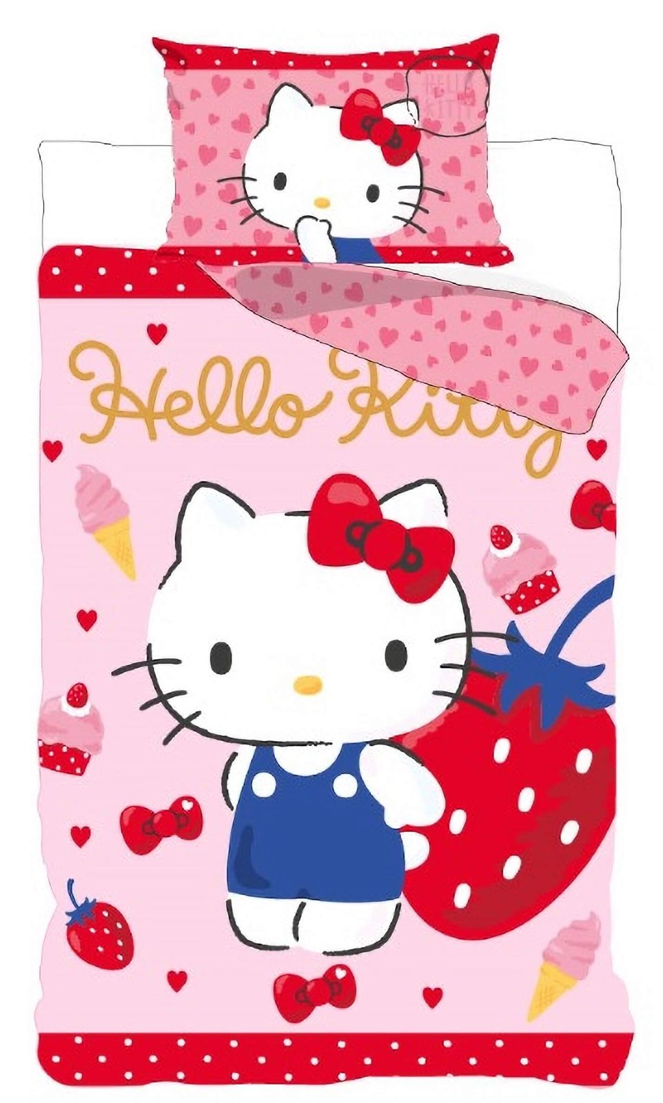 Hello Kitty Wende-Bettwäsche-Set 135x200 80x80 Baumwolle Mädchen Bettzeug Katze Hello Kitty Wende-Bettwäsche-Set 135x200 80x80 Baumwolle Mädchen Bettzeug Katze