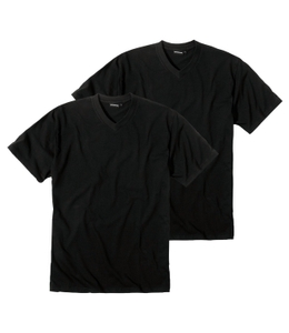-2er Pack V-NECK schwarz