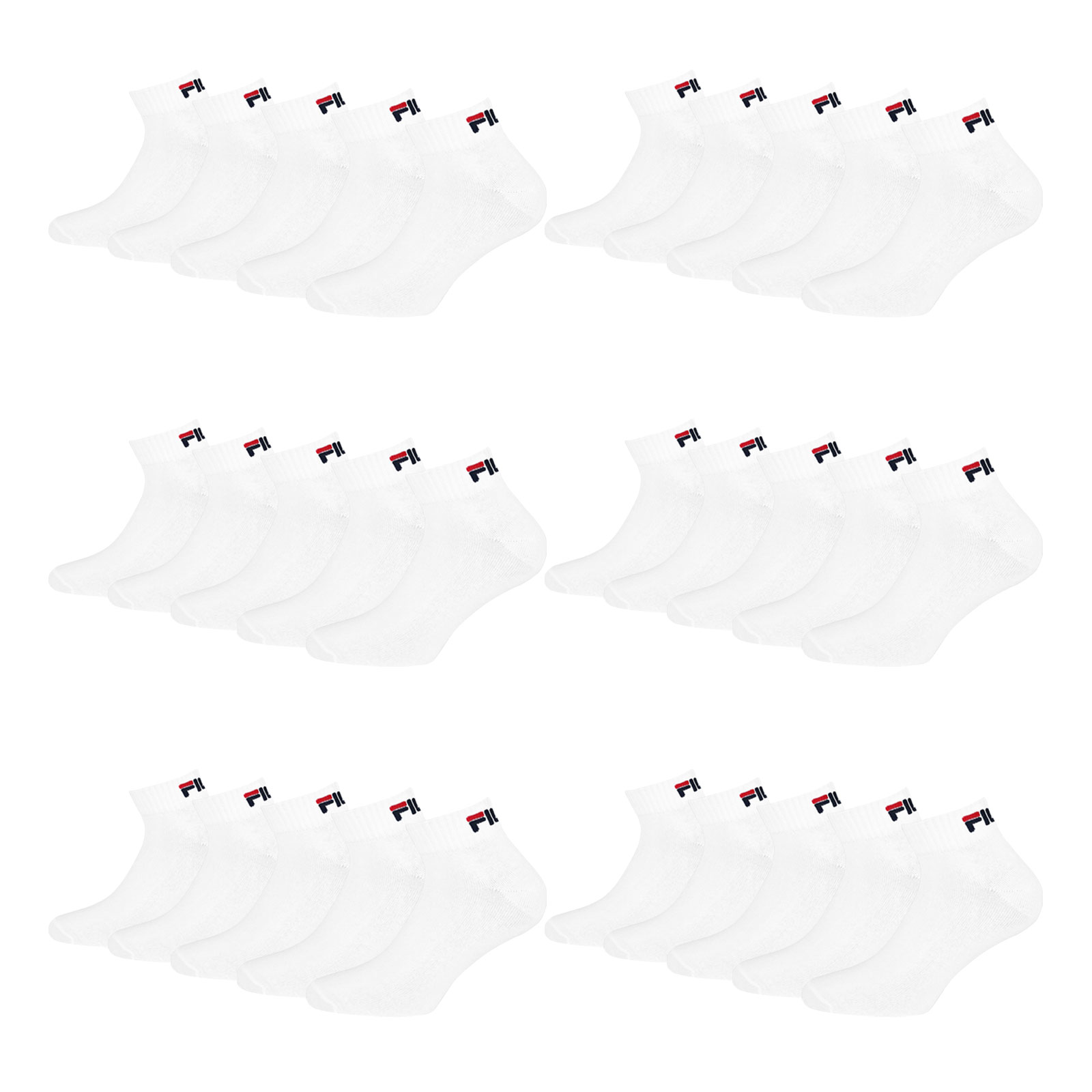 15 Paar FILA Unisex Sneaker Quarter Tennissocken Sportsocken 15 Paar FILA Unisex Sneaker Quarter Tennissocken Sportsocken