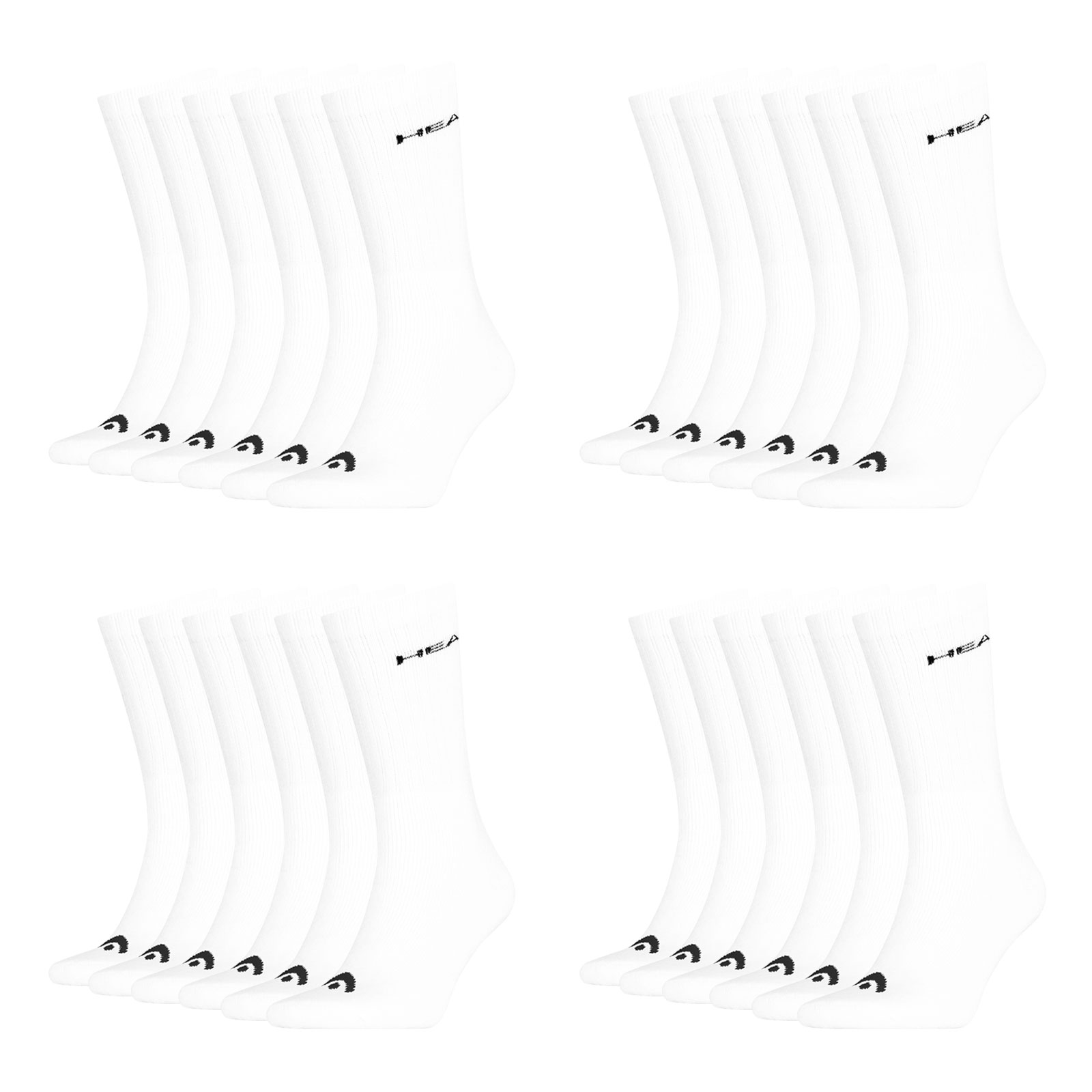 12 Paar HEAD Herren Damen Crew Socken Cotton Blend Sport Socks 12 Paar HEAD Herren Damen Crew Socken Cotton Blend Sport Socks