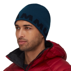 Mammut Herren Damen Unisex Wendemütze Strickmütze Skimütze Wintermütze Logo Beanie - Bild 1 Mammut Herren Damen Unisex Wendemütze Strickmütze Skimütze Wintermütze Logo Beanie - Bild 1