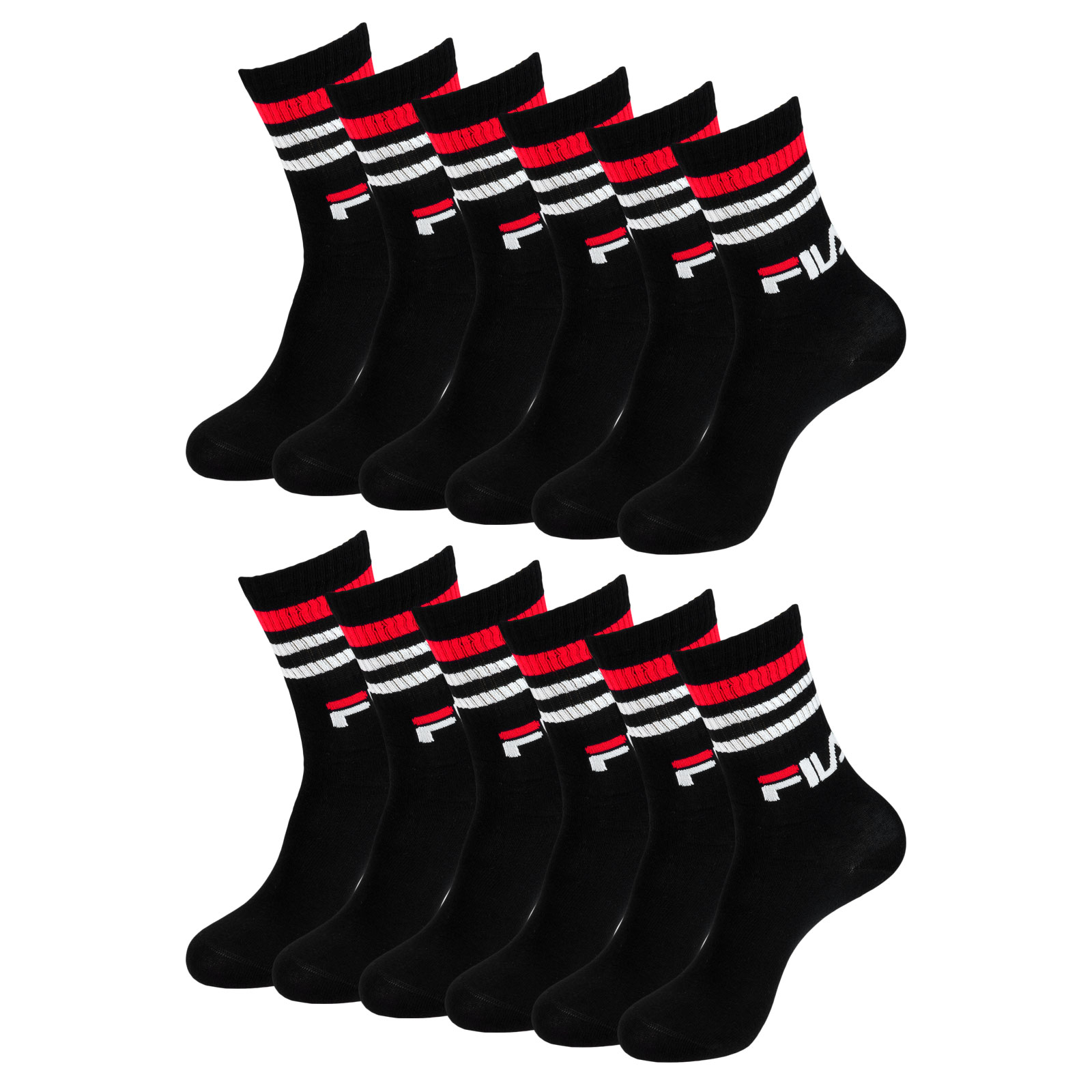 6 Paar FILA Men Women Tennissocken Vintage Sportsocken Crewsocks Calze 6 Paar FILA Men Women Tennissocken Vintage Sportsocken Crewsocks Calze