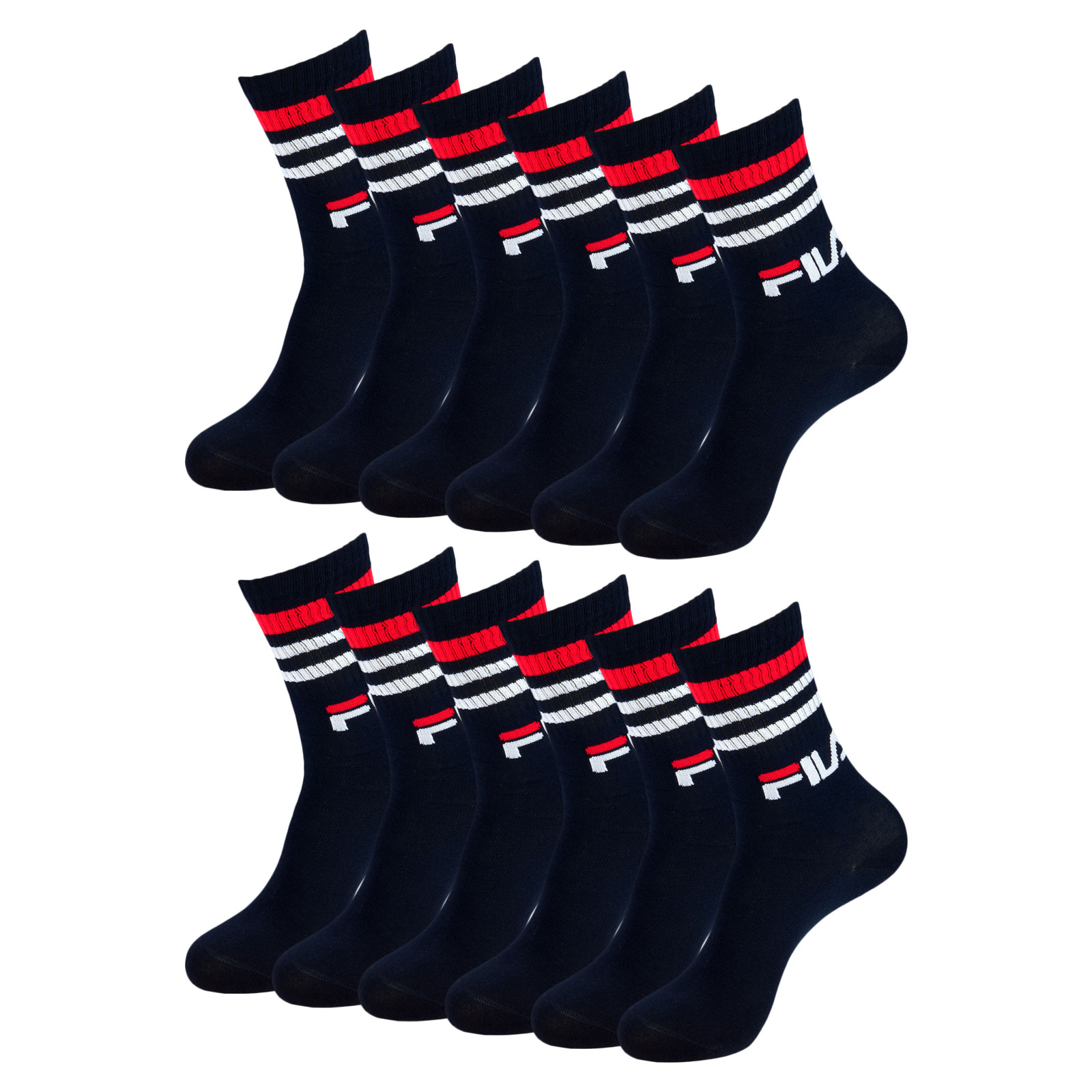 6 Paar FILA Men Women Tennissocken Vintage Sportsocken Crewsocks Calze 6 Paar FILA Men Women Tennissocken Vintage Sportsocken Crewsocks Calze
