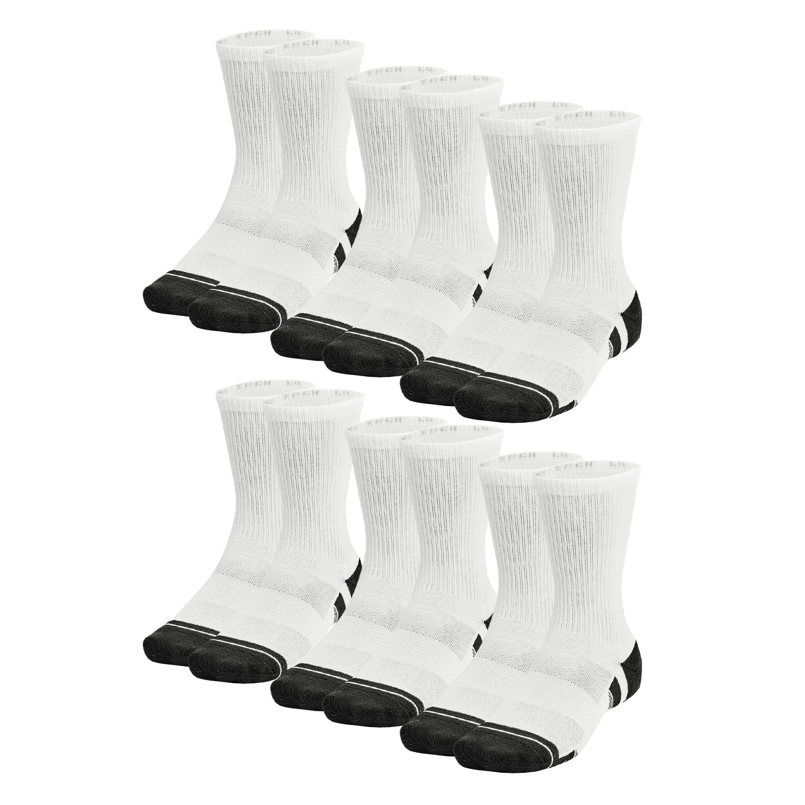 6 Paar Under Armour Herren Damen Sportsocken Performance Tech-Crew-Socken 6 Paar Under Armour Herren Damen Sportsocken Performance Tech-Crew-Socken