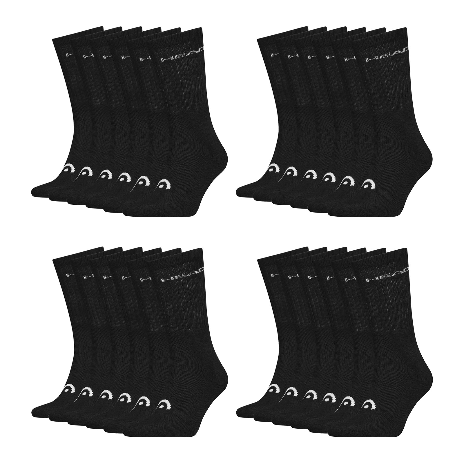 12 Paar HEAD Herren Damen Crew Socken Sportsocken Cotton Blend Sport Socks 12 Paar HEAD Herren Damen Crew Socken Sportsocken Cotton Blend Sport Socks