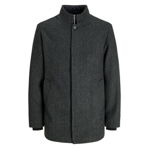 -dark grey melange / herringbone