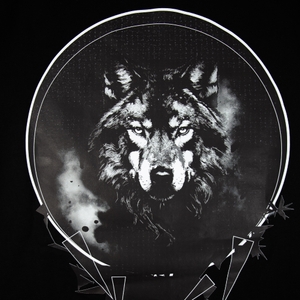 ONE STRANGE ROCK Herren Shirt Kurzarmshirt T-Shirt Crew Neck Wolf - Bild 4