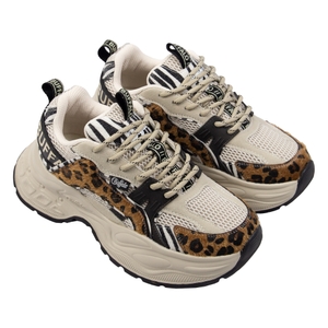 -beige / animal mix