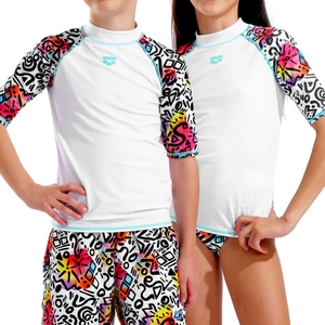 Arena Kinder Badeshirt UV-Shirt Surfshirt Rash Vest S/S Allover - Bild 3 Arena Kinder Badeshirt UV-Shirt Surfshirt Rash Vest S/S Allover - Bild 3
