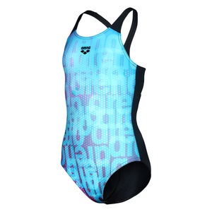 Arena Mädchen Badeanzug Swimsuit Einteiler Schwimmanzug Multi Colours Swimsuit V Back - Bild 1
