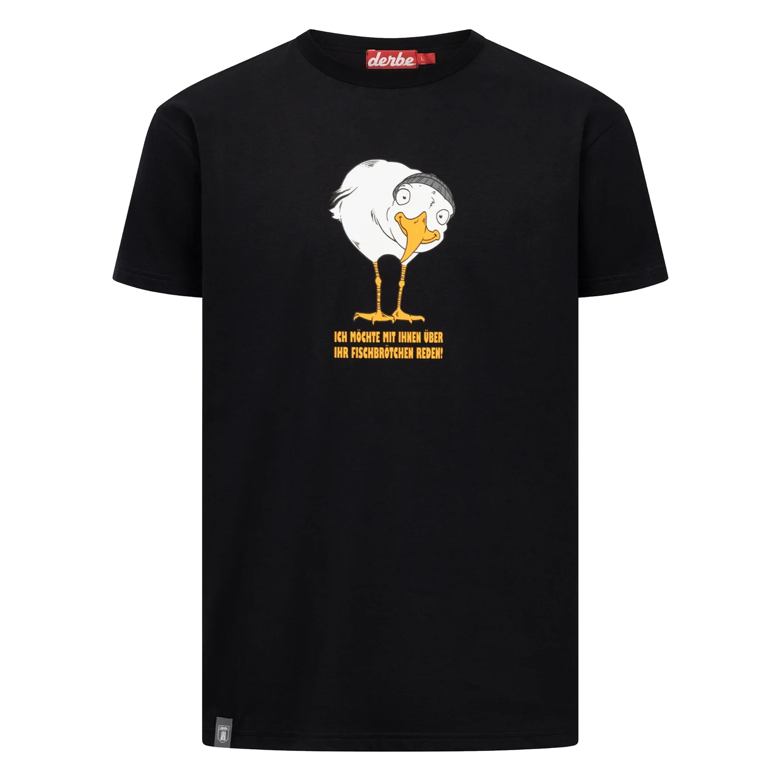Derbe Herren Rundhalsshirt Kurzarmshirt T-Shirt Brötchenmöwe Derbe Herren Rundhalsshirt Kurzarmshirt T-Shirt Brötchenmöwe