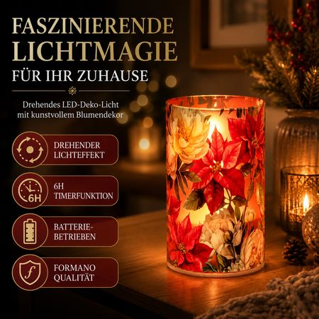formano LED Deko-Licht 15 cm mit Timer drehender Lichteffekt