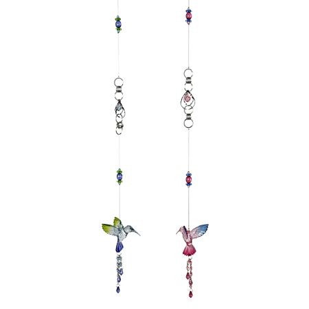 formano 2er Set Girlande Kolibri mit silbernen Metall-Elementen kombiniert 68 cm