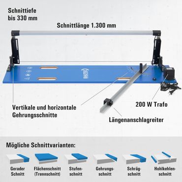 BAUTEC Styroporschneider GAZELLE 2 + STYROCUTTER 250W » Premium-Set (10 Schneidedrähte, Schleifraspel, Softbag, Toolkit)
