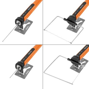 BAUTEC 4in1 Akku-Styroporschneider im Kofferset mit 4 Schneidaufsätzen, Tischhalterung, 10 Schneidedrähte » Schaumstoffschneider, Modellbau