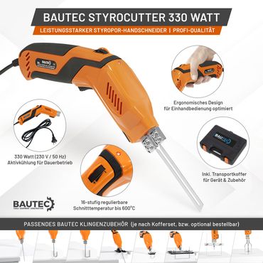 BAUTEC Styroporschneider Styrocutter 330 W » Set 11 » Dauerbetrieb