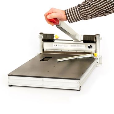 BAUTEC Laminatschneider 325mm Schnittbreite » Modell II mit Teleskopbügel » inkl. 2 Klingen, Verlegeset » Vinyl-, Fertigparkett, Ware: A
