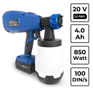 BAUTEC Akku-Farbsprühgerät » Standard-Set inkl. Akku » 1000 ml » kabellos & tragbar » für Farben Lacke und Lasuren, Ware: A