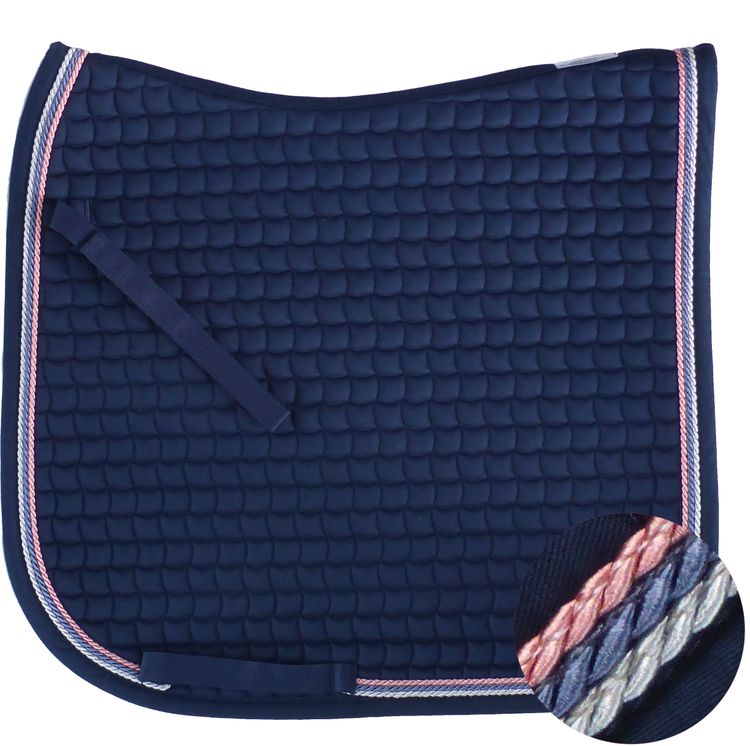 Neu ESKADRON Cotton Schabracke navy, 3fach Kordel silber,blue,rosa viele Größen