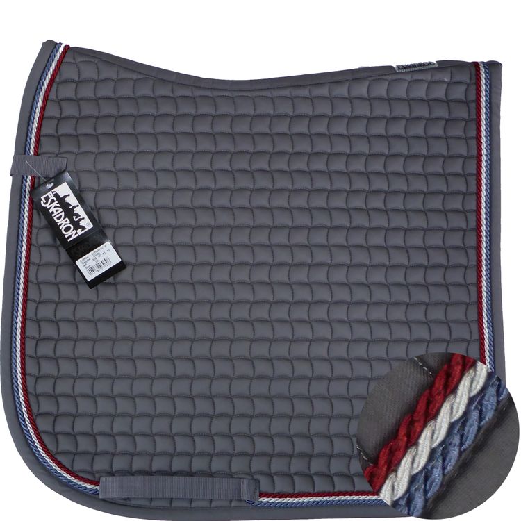 Neu ESKADRON Cotton Schabracke grau, 3fach Kordel blue,silber,darkred