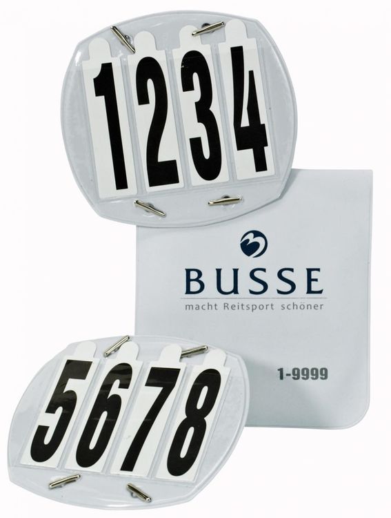 Busse - Startnummern oval mit Tasche 3 & 4 stellig - NEU